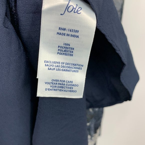 Joie Dress Blue Floral Baltic Print Sleeveless Mini Sheer Overlay - Picture 9 of 13